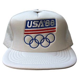 Vintage USA 1988 Seoul Olympics Trucker Hat Snapback Cap Mesh